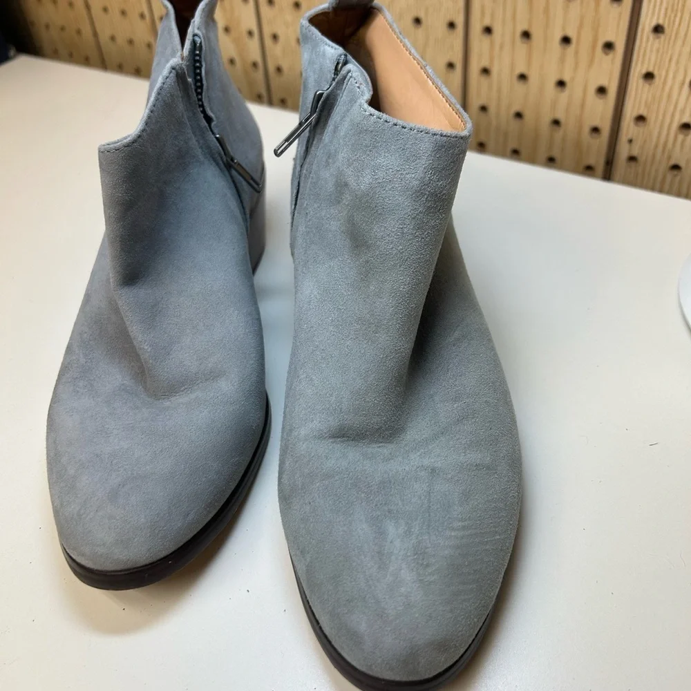 J. Crew Leather Ankle Boots In Grey